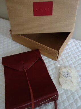 New NIB CAVALLINI Italy Softbound Leather Deep Red Photo Album